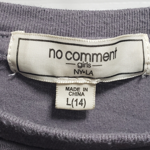 No Comment Girls NY-LA Shirt (Live Your Dream) Size: L(14) Color: Gray - Picture 3 of 5